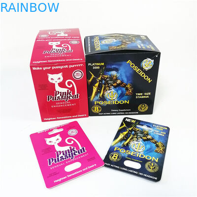 종이 디스플레이 박스를 패키징하는 맞춘 인쇄 얼룩 UV 관능적 향상 종이 카드 핑크색 호인