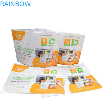 BPA 무료 유아양호 스팀은 지플록식 상부로 재활용 마이크로파 살균 장치 백을 청소합니다