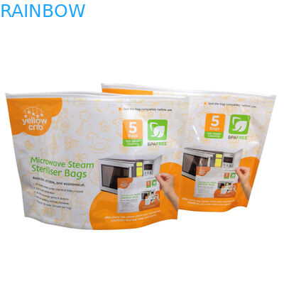 BPA 무료 유아양호 스팀은 지플록식 상부로 재활용 마이크로파 살균 장치 백을 청소합니다