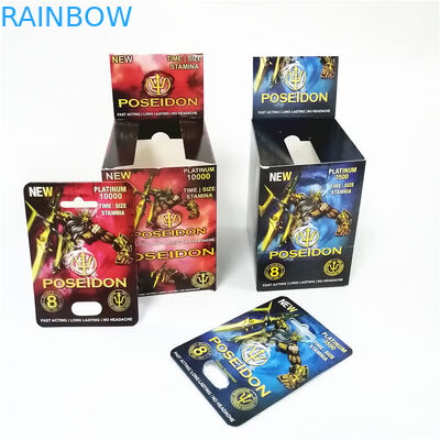 남자 향상 피임약 두부 피막 컨테이너를 패키징하는 라이노 기포 카드 멘스 성 보충 성 피임약