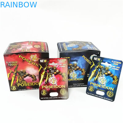 디스플레이 박스 카드를 패키징하는 핑크색 호인 용지함 카드 엠보싱 핫 스탬핑 성기능 증진 물집