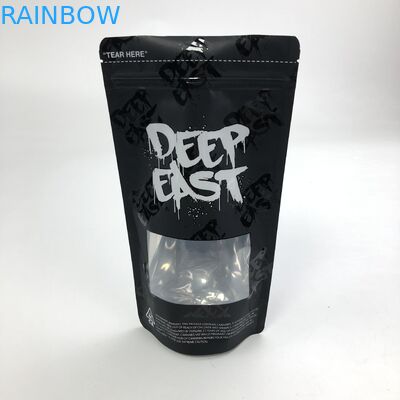 깨끗한 창 가방과 지플록식 입지 업 팁과 맞춘 인쇄된 매트 검정색 알루미늄 호일 250g 1 킬로그램 12 온스