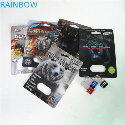 파우더 성 캡슐을 위한 용지함과 라이노 맥스 150K 3D 기포 카드를 패키징하는 성기능 증진 피임약