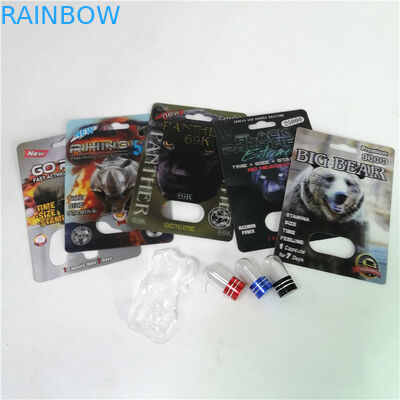 파우더 성 캡슐을 위한 용지함과 라이노 맥스 150K 3D 기포 카드를 패키징하는 성기능 증진 피임약