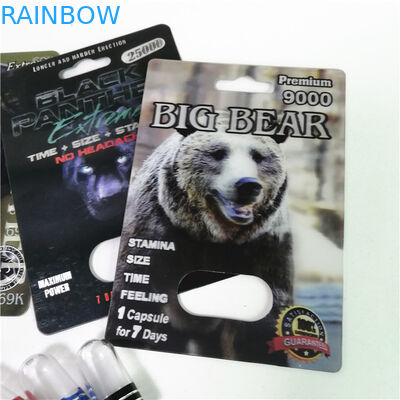 파우더 성 캡슐을 위한 용지함과 라이노 맥스 150K 3D 기포 카드를 패키징하는 성기능 증진 피임약