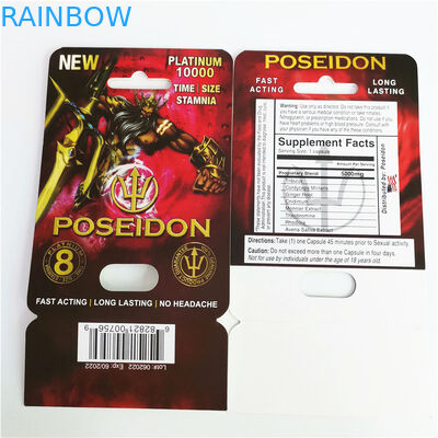 종이 카드와 남자 향상 성 피임약 패키징 라이노 69 종이 금박 박스 디스플레이