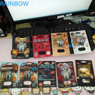 총알과 RHINO 3D 플라스틱 기포 정제 카드를 출력하는 그라븐르