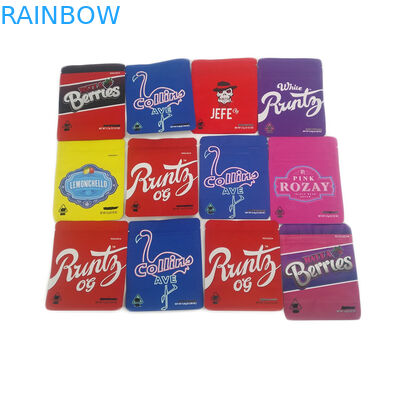 맞춤화된 낮은 MOQ 500 PC 어수룩한 사람 냄새 증명 카나비리 패키징 팁 식용이 아동에게 안전하 3.5g 쿠키 마일라 가방