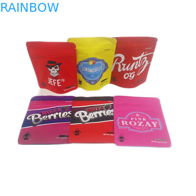 맞춤화된 낮은 MOQ 500 PC 어수룩한 사람 냄새 증명 카나비리 패키징 팁 식용이 아동에게 안전하 3.5g 쿠키 마일라 가방