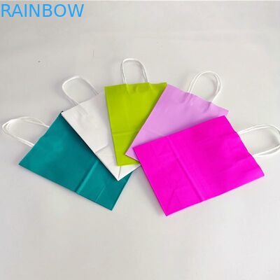 핸들과 크라프트 지 CMYK 350gsm 마분지 식료품 쇼핑 가방