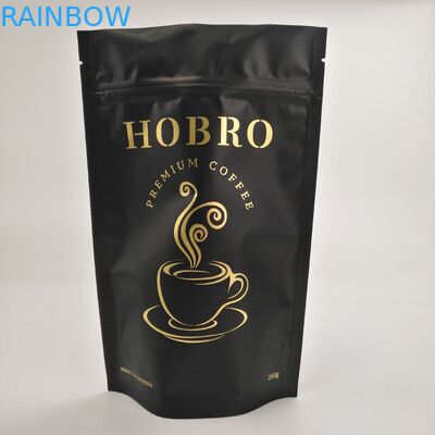 밸브와 가방을 패키징하는 가방 커피 콩을 패키징하는 매트 검은 라미네이트된 알루미늄 호일 지프 잠금 장치 커피를 견디세요