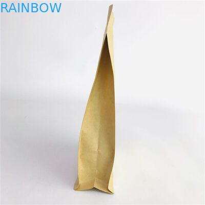 지퍼와 맞춘 용인된 쿼드 봉인한 갈색인 크라프트 지 생 분해성 백