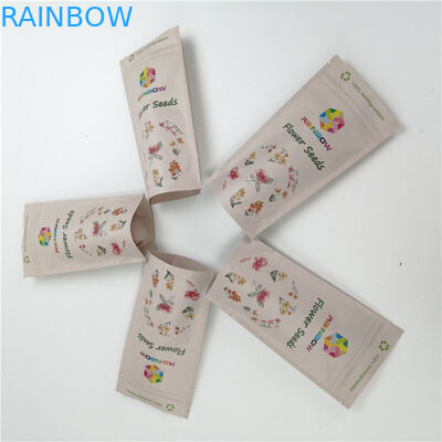 껌 껌을 위한 재밀봉할 수 있는 지퍼와 주문 제작된 100% 미생물에 의해 분해된 크라프트 지 Pla 백