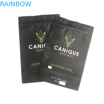 냄새 증명 가방 식품 등급 지퍼 백 드라이 플라워 종자 금속성 빛나는 은 커스텀 로고 16OZ 목욕 소금 마일라 가방
