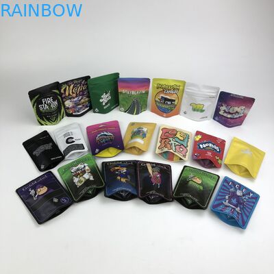 100 마이크론 VMPET 냄새 증명 쿠키 가방 3.5g 7g 14g 카나비리 마일라