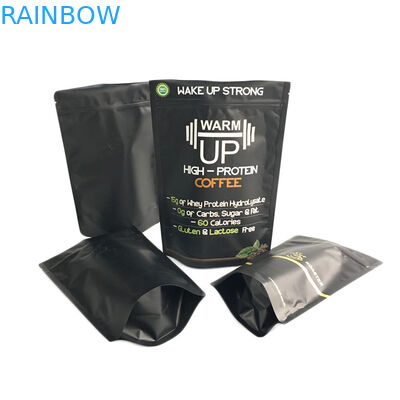 골드 프린팅 커피백 무광택 검정색 피니쉬 포일은 지퍼 패키징 테플론제 백을 견딥니다