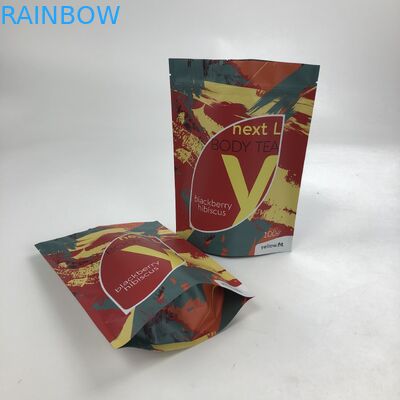 Customized food grade printed stand up aluminum foil powder packaging bag plastic mylar zipper doypack
