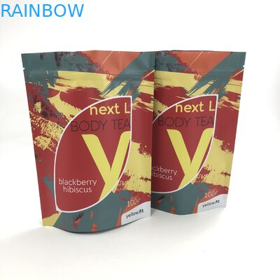 Customized food grade printed stand up aluminum foil powder packaging bag plastic mylar zipper doypack