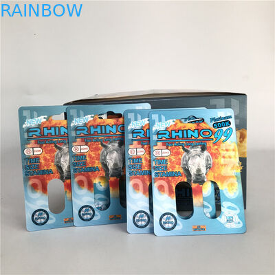 남자 향상 피임약을 위한 코뿔소 99 500k 두배 홀 3D 라이노 카드