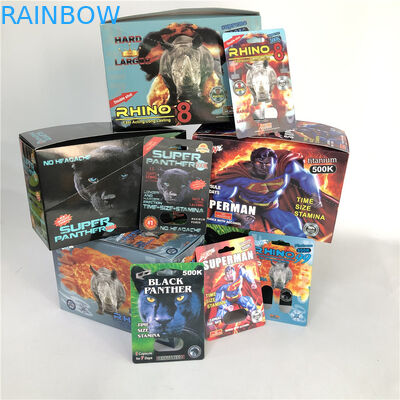 12 밀리미터는 남자 향상 3d 렌티큘러 카드 500K 피임약을 완성합니다