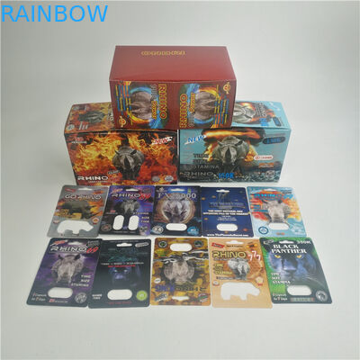 캡슐을 위한 최고 표범 FDA 성 피임약 3D 코뿔소 기포 카드