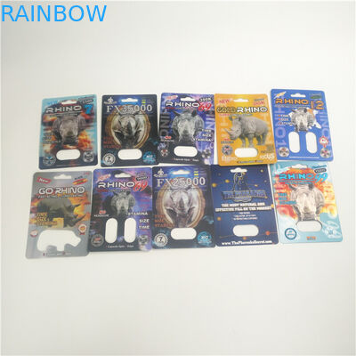 캡슐을 위한 최고 표범 FDA 성 피임약 3D 코뿔소 기포 카드