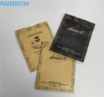 Dry Food Coffee Brown Kraft Paper Stand Up Pouch Gravure Printed