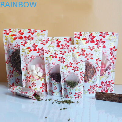 윈도우로 커스텀 로고를 패키징하는 플라스틱 파우치 위로 지퍼 광택이 나는 입지