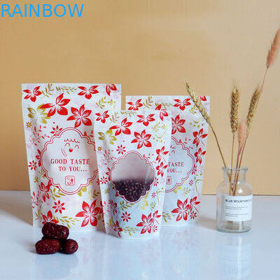 윈도우로 커스텀 로고를 패키징하는 플라스틱 파우치 위로 지퍼 광택이 나는 입지