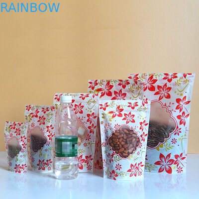 윈도우로 커스텀 로고를 패키징하는 플라스틱 파우치 위로 지퍼 광택이 나는 입지