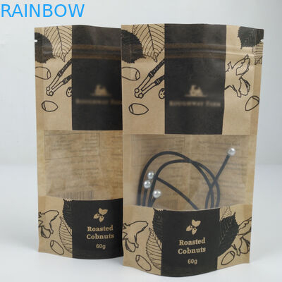 스낵 방수는 윈도우와 라미네이트된 갈색인 크라프트 지 지플록식 가방을 견딥니다