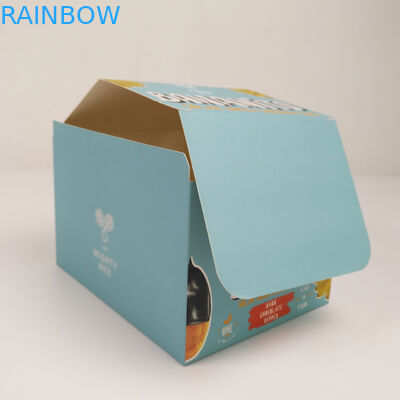 맞춘 접힌 판지로 된 통은 디스플레이 박스, 골판지재 PDQ 반대 소매 스낵 종이 패키징 박스를 뜯어냅니다