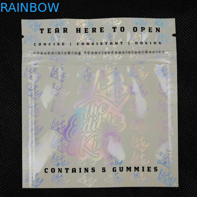 맞춘 로고 디자인 지프 잠금 장치 재밀봉할 수 있는 냄새 증명 알루미늄 호일 마일라 플라스틱 3 측면 봉인된 패키징 홀로그램 에어백