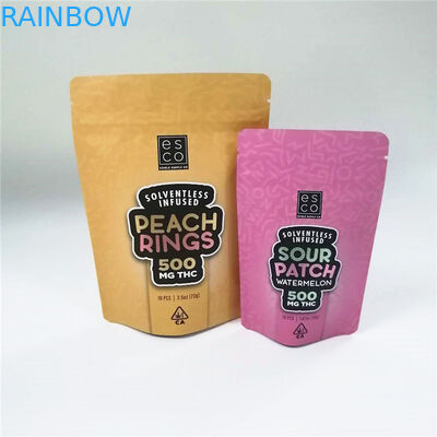 MOPP CMYK Mylar 냄새 방지 파우치 Cbd Thc 스탠드 업 지퍼 파우치