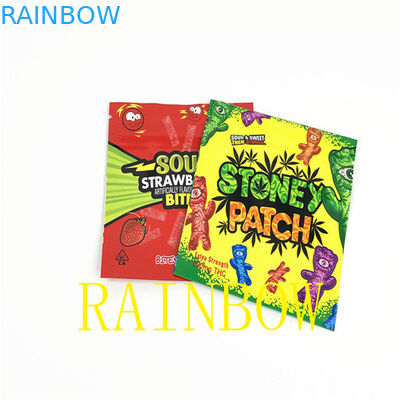 100mic 식용 CMYK 열 밀봉 Mylar 호일 주머니 사탕 80x100mm VMPET