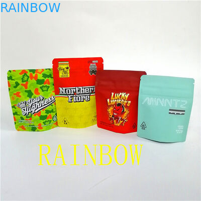 관례에 의하여 인쇄되는 소프트 터치 냄새 증거는 말린 꽃을 위한 아이 증거 ziplock 광택이 없는 Mylar 부대를 포장을 떠납니다