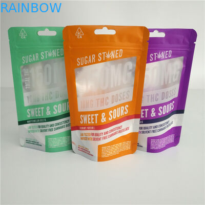 사용자 지정 인쇄 대마 오일 은색 호일 Mylar 잡초 Vape 펜 팩 Gummies 캔디 파우치 CBD 캡슐 포장 가방