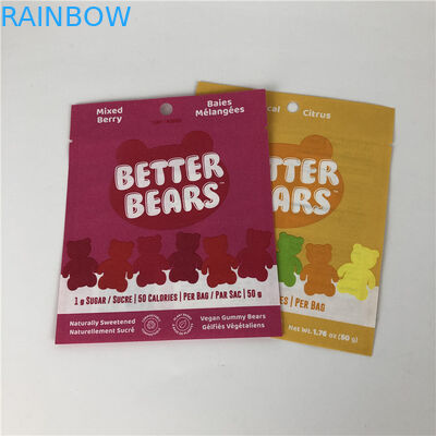 3면 씰 플랫 열 씰링 스낵 쿠키 식용 CBD THC 구미 생분해 성 포장 가방