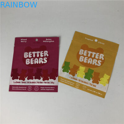 3면 씰 플랫 열 씰링 스낵 쿠키 식용 CBD THC 구미 생분해 성 포장 가방