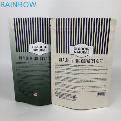 주문 인쇄 칩 Zip 자물쇠는 주머니 백색 Kraft 종이 봉지를 위로 서 있습니다