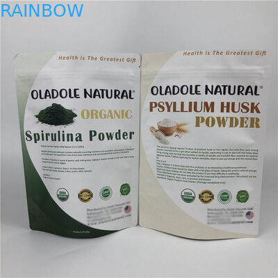 주문 인쇄 칩 Zip 자물쇠는 주머니 백색 Kraft 종이 봉지를 위로 서 있습니다