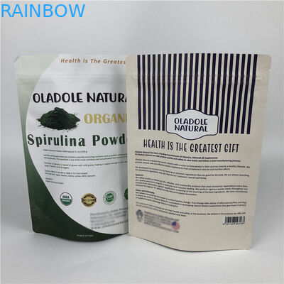 주문 인쇄 칩 Zip 자물쇠는 주머니 백색 Kraft 종이 봉지를 위로 서 있습니다