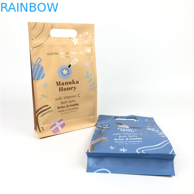 몸 스크럽 포장을 위한 손잡이를 가진 편평한 바닥 Zip 자물쇠 음식 급료 편평한 바닥 부대