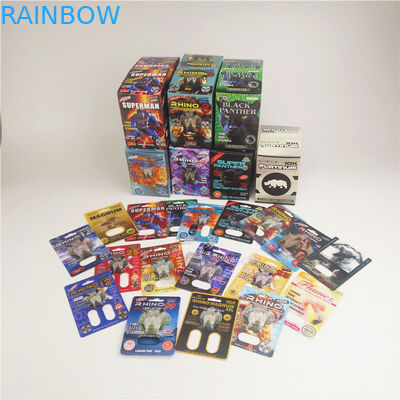 알약 Rhino 캡슐 물집 포장 종이 카드 Rhino 7 200mic 재생 종이