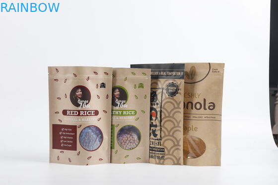 맞춘 미생물에 의해 분해된 PLA 크라프트 지 지퍼 팁은 차 식품 포장을 견딥니다