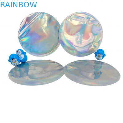 3.5g 4 인치 5 인치 직경을 패키징하는 써클 홀로그램 마일라 지퍼 포일 작은 주머니