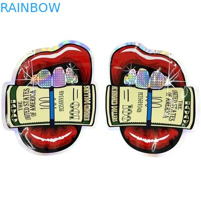 냄새 증명 마일라 에더블스 플라스틱 백 꽃 씨 홀로그래프 라운드 형상 봉지 3.5G