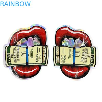 맞춘 불규칙한 모양 마일라 플라스틱 지퍼 백 냄새 증명 3.5g 7g