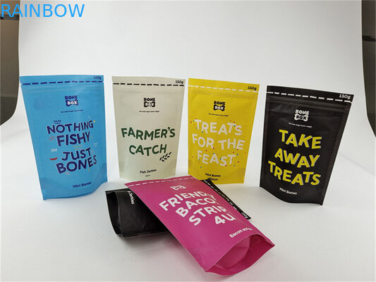 재사용할 수 있는 화려한 바이오 크라프트 지 맞춘 인쇄된 백 애완동물사료는 팁을 견딥니다