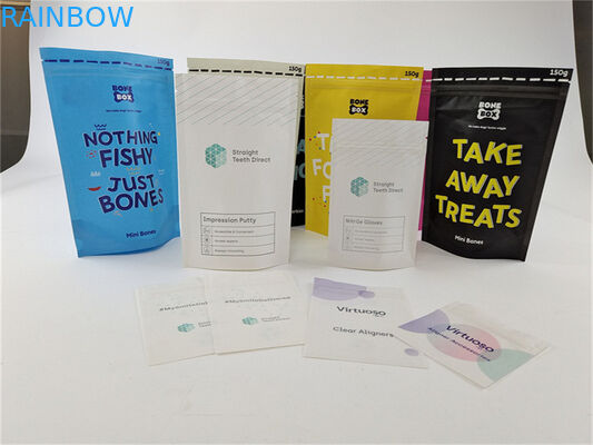 재사용할 수 있는 화려한 바이오 크라프트 지 맞춘 인쇄된 백 애완동물사료는 팁을 견딥니다